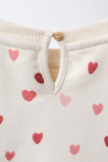 HEARTS SWEATSHIRT - Ecru by Zara - Image 2