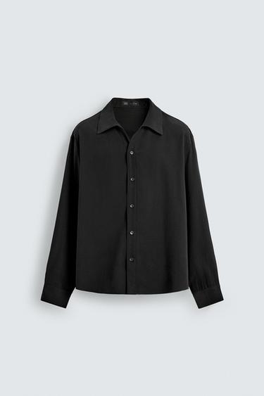 RELAXED FIT FLOWING SHIRT - Black by Zara