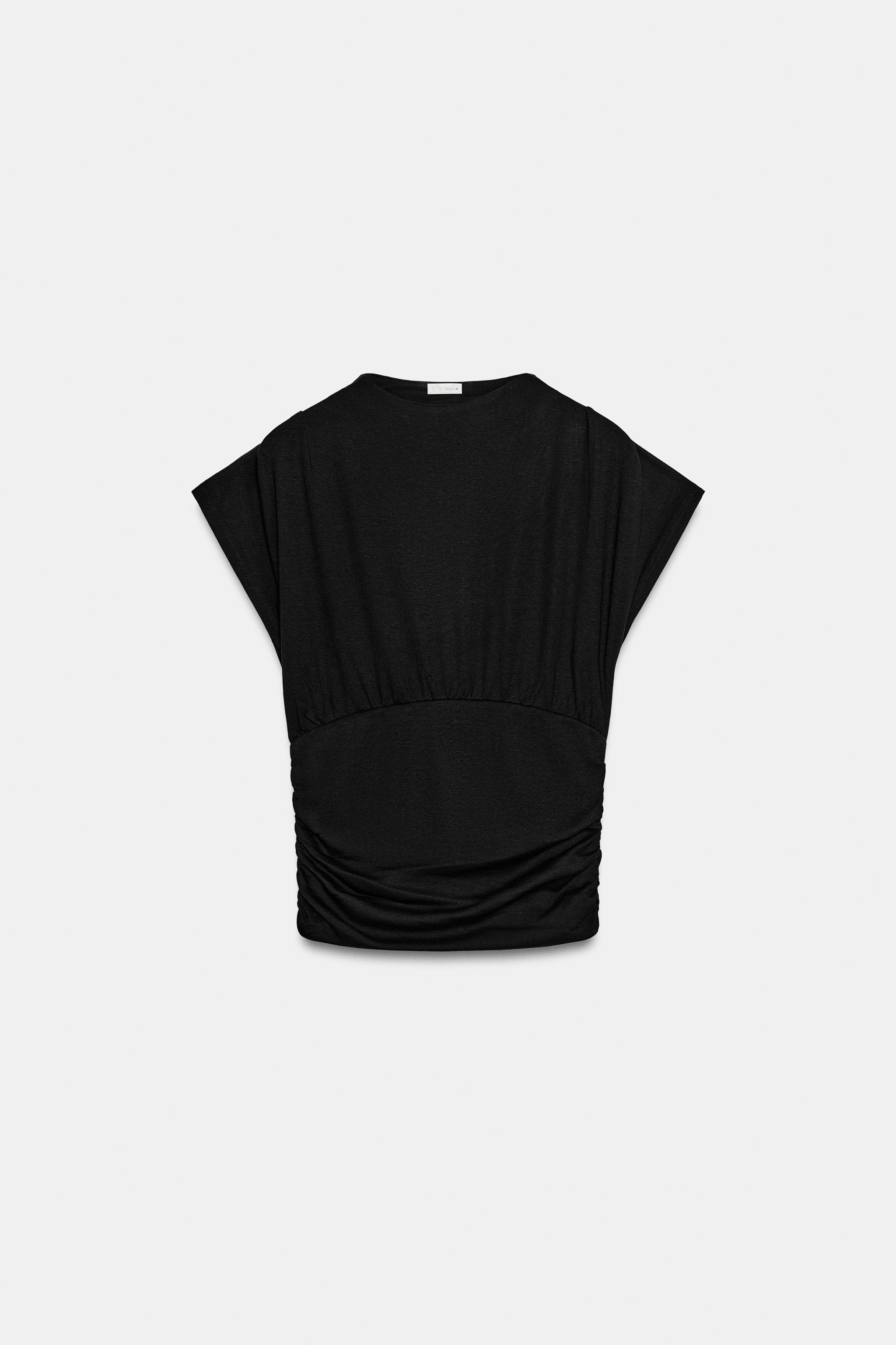 Женские топы Zara RUCHED SASH TOP — фото 5