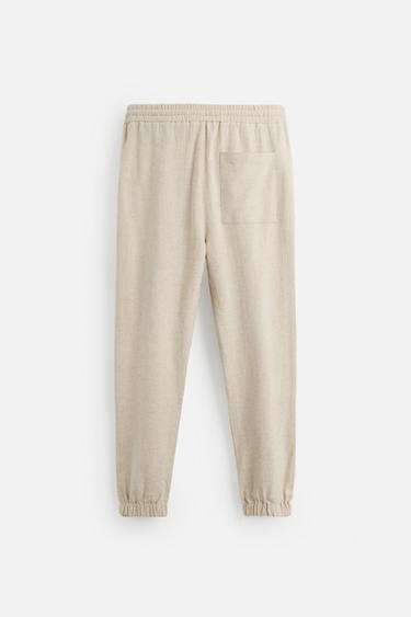 REGULAR FIT VISCOSE-LINEN TROUSERS - Light beige by Zara - Image 7