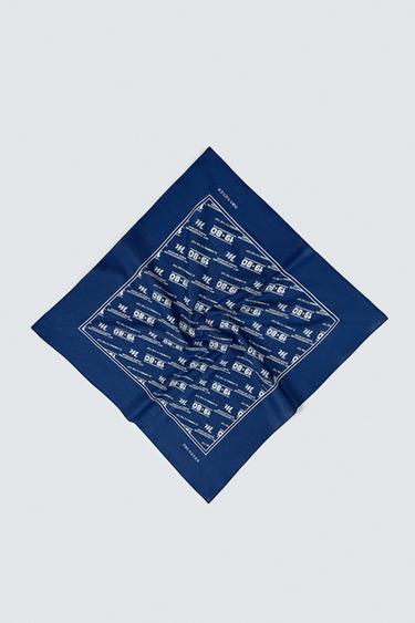 GEOMETRIC PRINT BANDANA - Navy blue by Zara