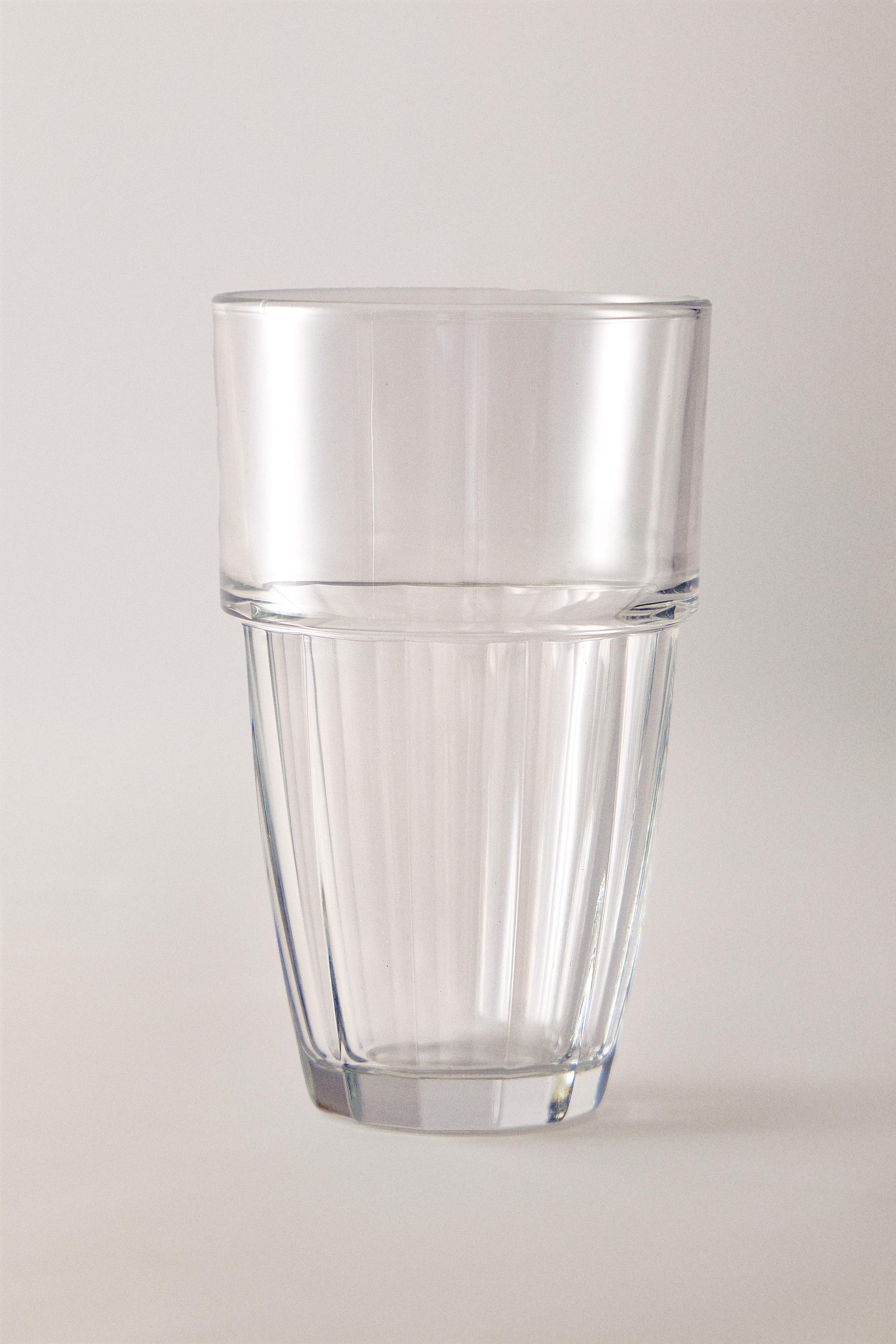 FACETED GLASS TUMBLER — Transparent