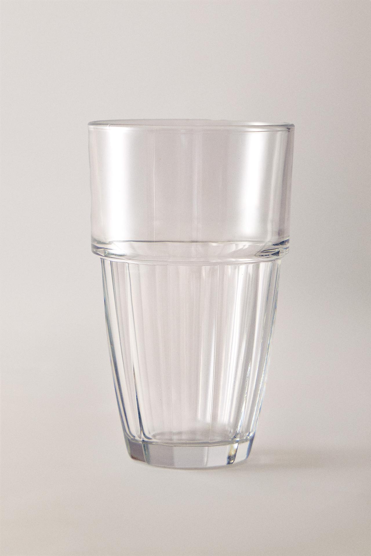 FACETED GLASS TUMBLER — Transparent