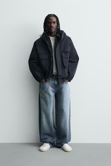 CAZADORA CROPPED FIT WATER REPELLENT - Marino de Zara - Imagen 0