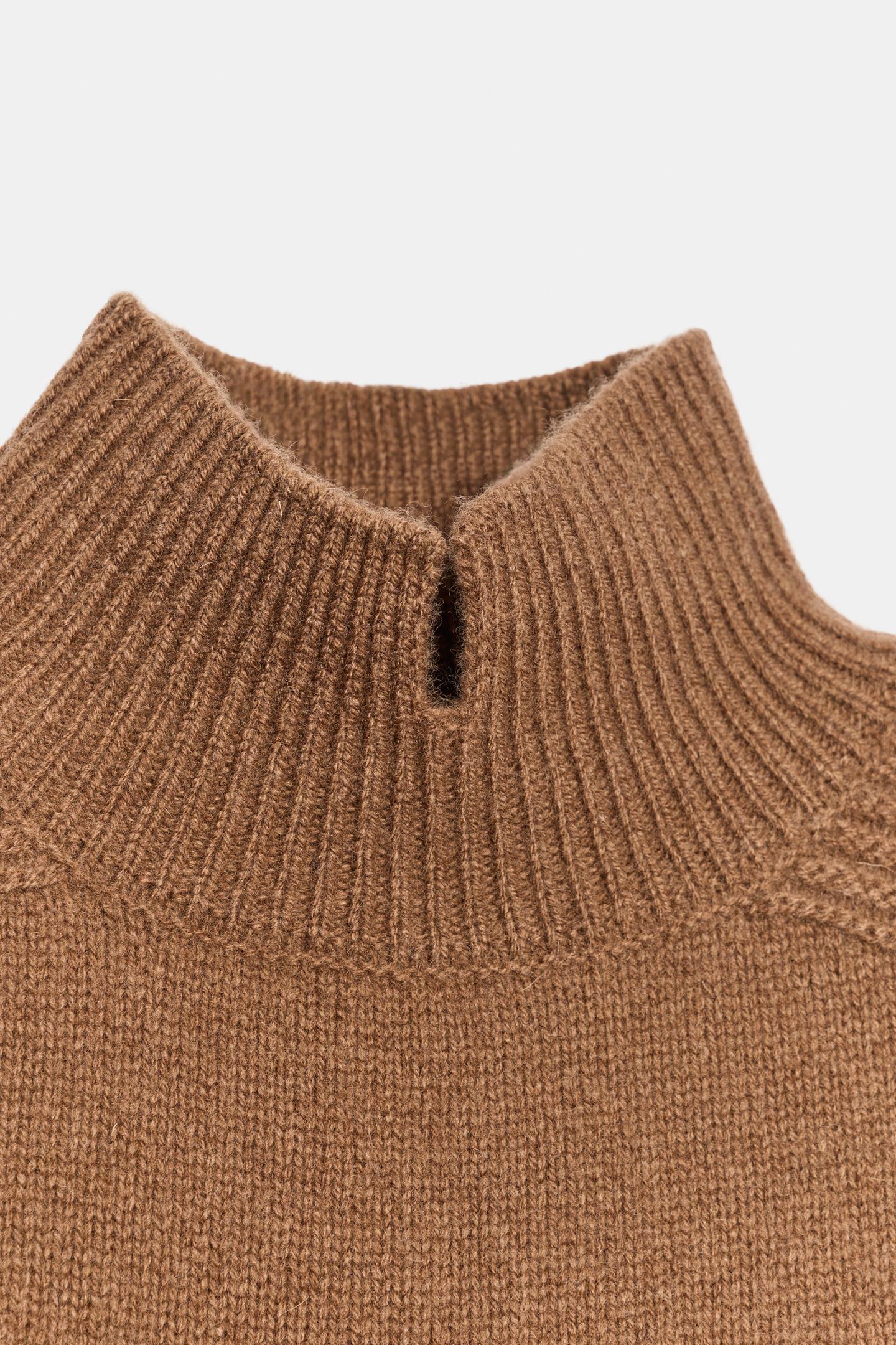 Женский свитер Zara 100% Wool Short Sleeve, цвет: Кирпичный — фото 9