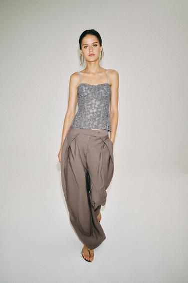 TOP BRILLANT ZW COLLECTION - Bleu / Gris de Zara - Image 0