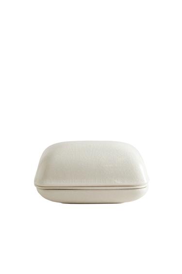 PORTE-SAVON DE SALLE DE BAIN EN CÉRAMIQUE AVEC COUVERCLE - Crème de Zara