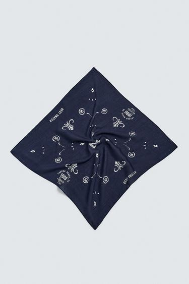 BANDANA ESTAMPADO PAISLEY - Marino de Zara - Imagen 0