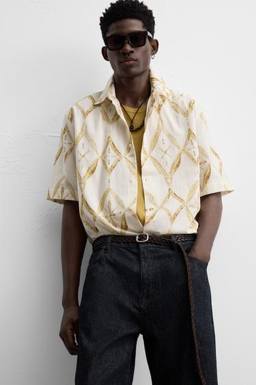 CHEMISE RELAXED FIT À IMPRIMÉ GÉOMÉTRIQUE - Multicolore de Zara - Image 5