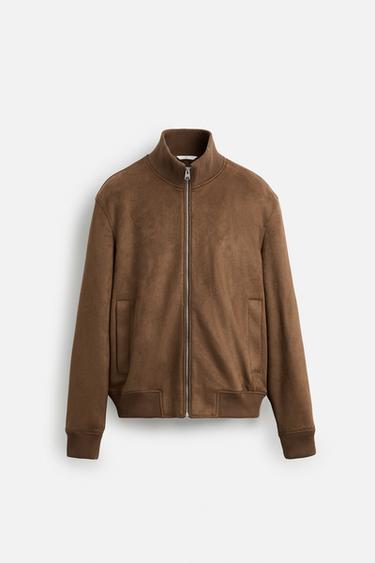 CAZADORA EFECTO ANTE - Coñac de Zara