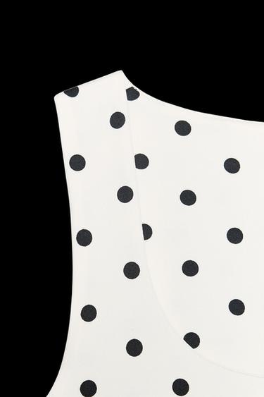 T-SHIRT AUS POLYAMID MIT BREITEM TRÄGER - Cremefarben / Schwarz von Zara