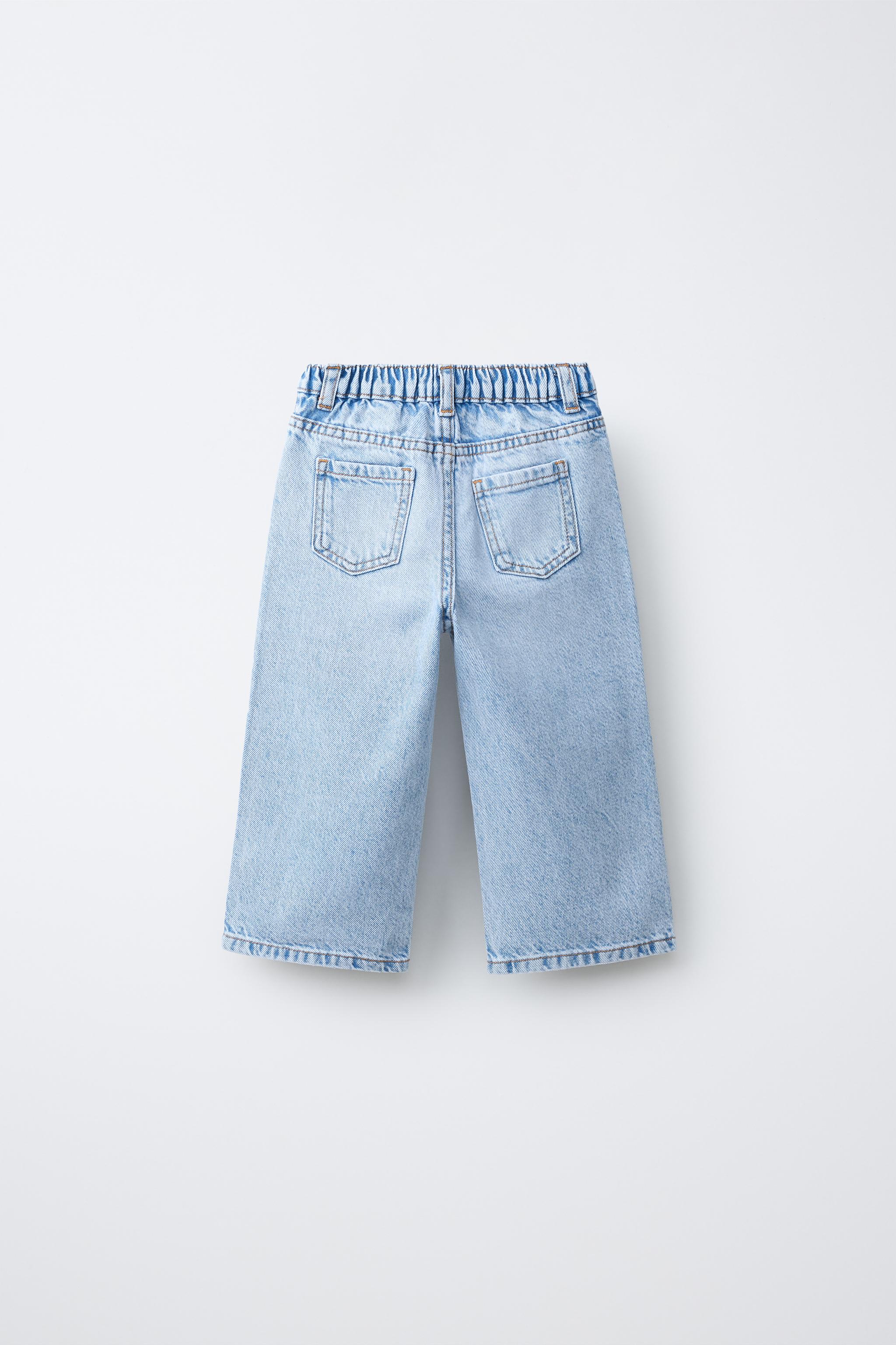 HEART BUTTON WIDE LEG JEANS