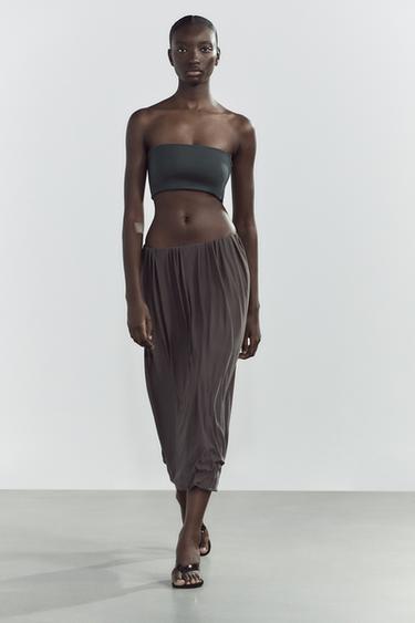 ZIP-UP BANDEAU TOP - Grey by Zara - Image 0