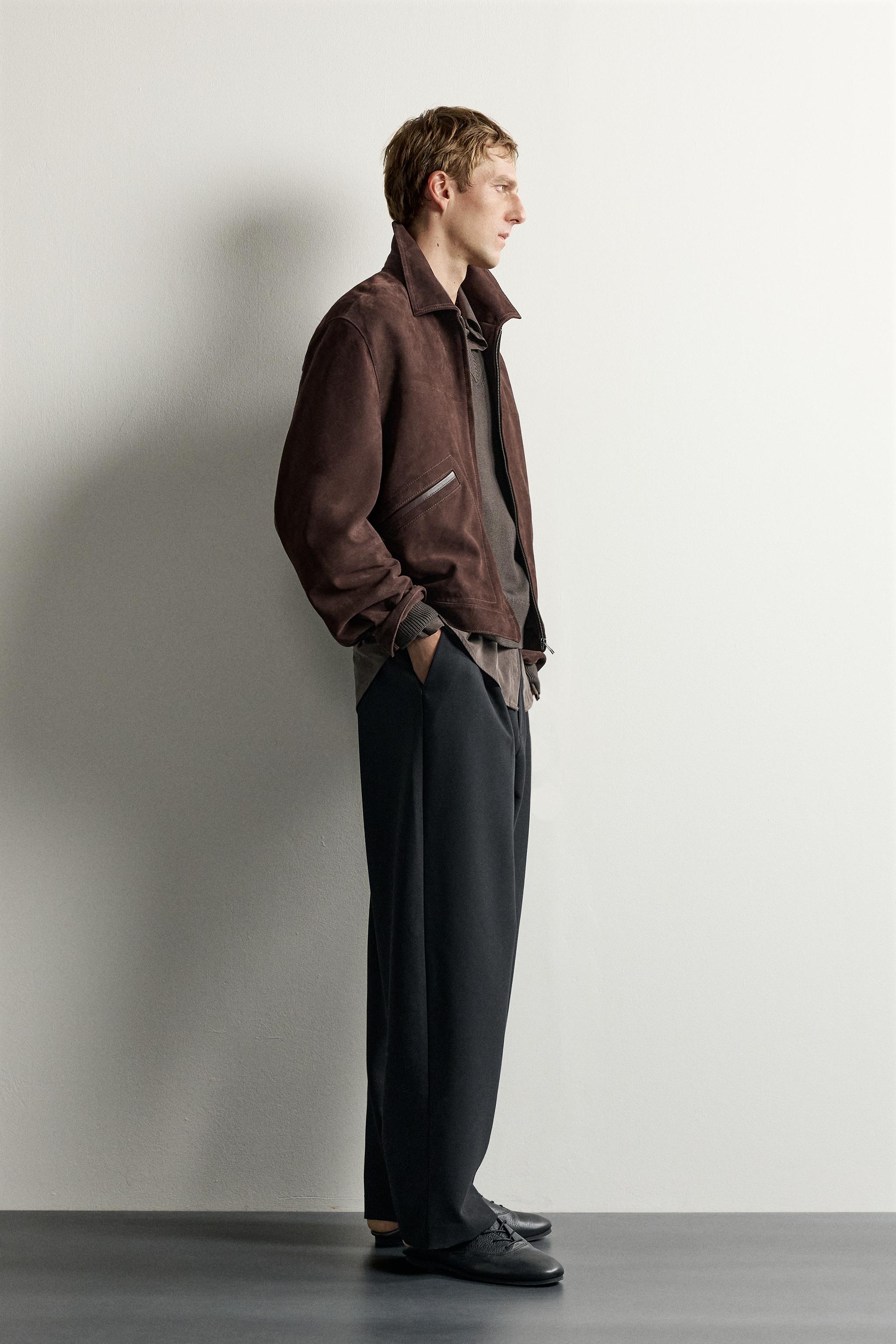 RELAXED FIT SUEDE LEATHER JACKET