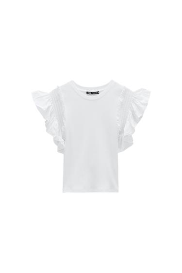 CONTRASTING FABRIC T-SHIRT