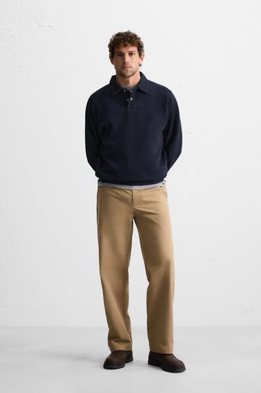 INTERLOCK TEXTURED POLO SHIRT - Navy blue by Zara - Image 0