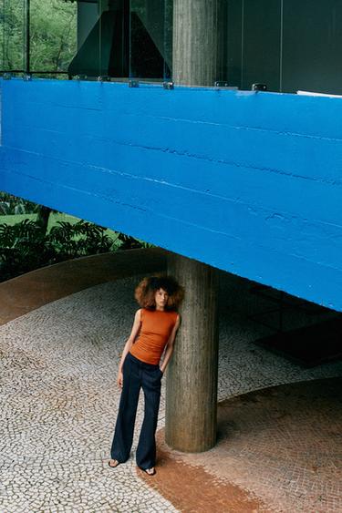 SIDE GATHERED TOP - Burnt orange by Zara - Image 6