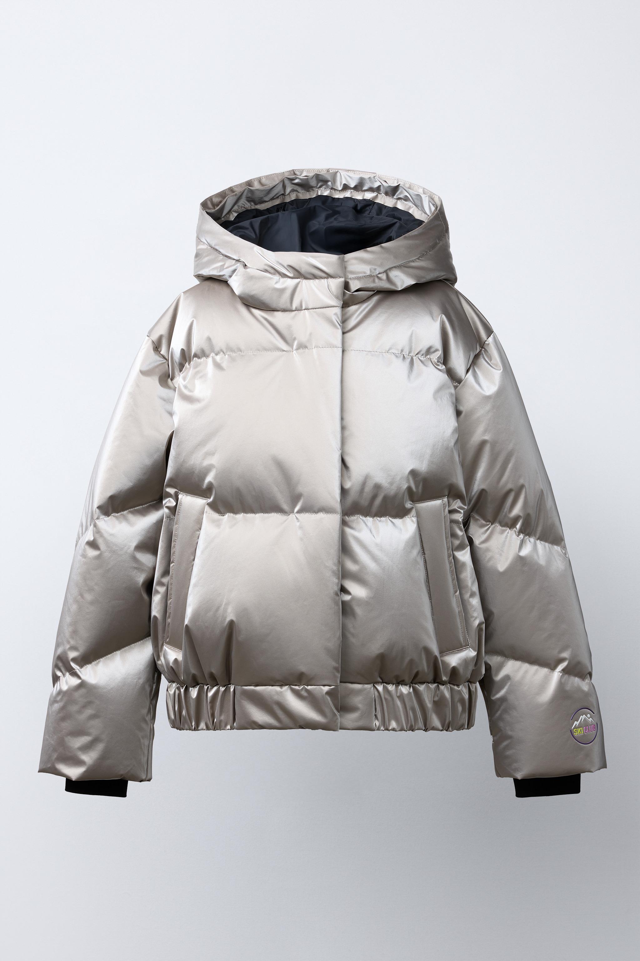 METALLIC DOWN FEATHER WATER RESISTANT AND WINDPROOF RECCO® SYSTEM SKI COLLECTION PUFFER JACKET