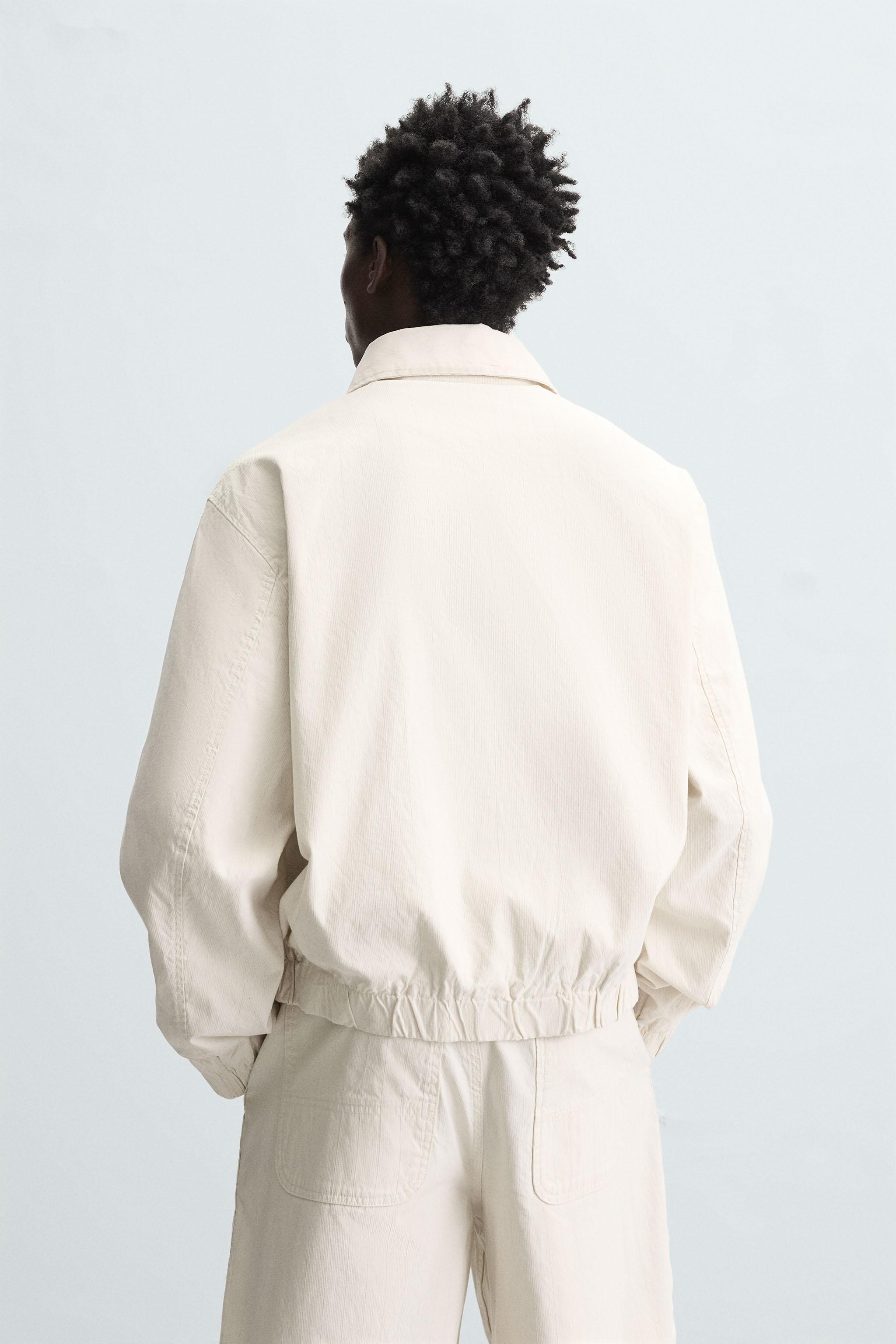 安心★関税込み★ZARA★CONTRAST STRIPED TEXTURED JACKET CONTRAST STRIPED TEXTURED JACKET - Oyster-white | ZARA Turkey