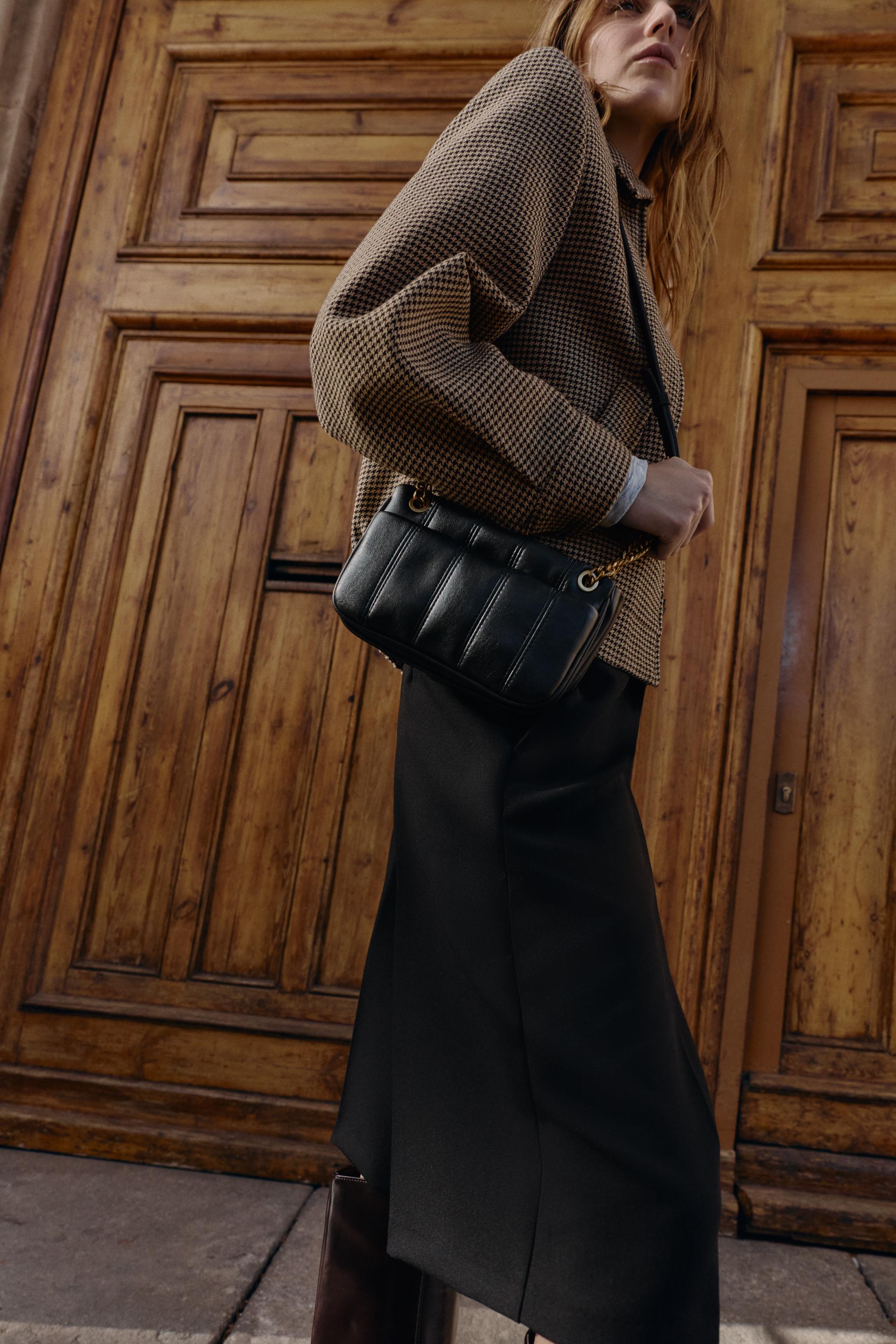 ブラック キルティング ハンドバッグ 肩掛け キルティングクロスボディバッグ - ブラック | ZARA Japan / 日本