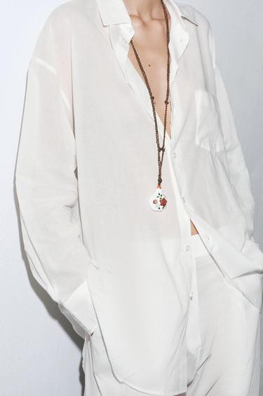 ZW COLLECTION OVERSIZE SHIRT - White by Zara