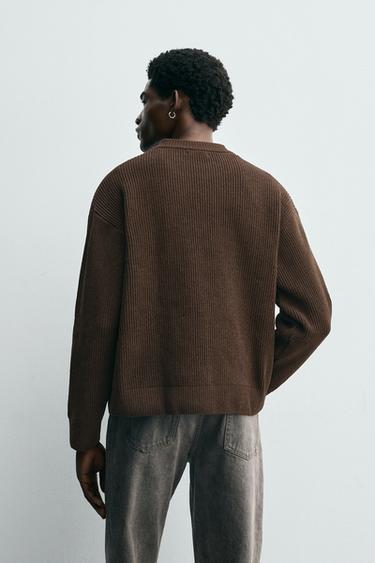 PULL STRUCTURÉ CHENILLE - Marron de Zara - Image 2