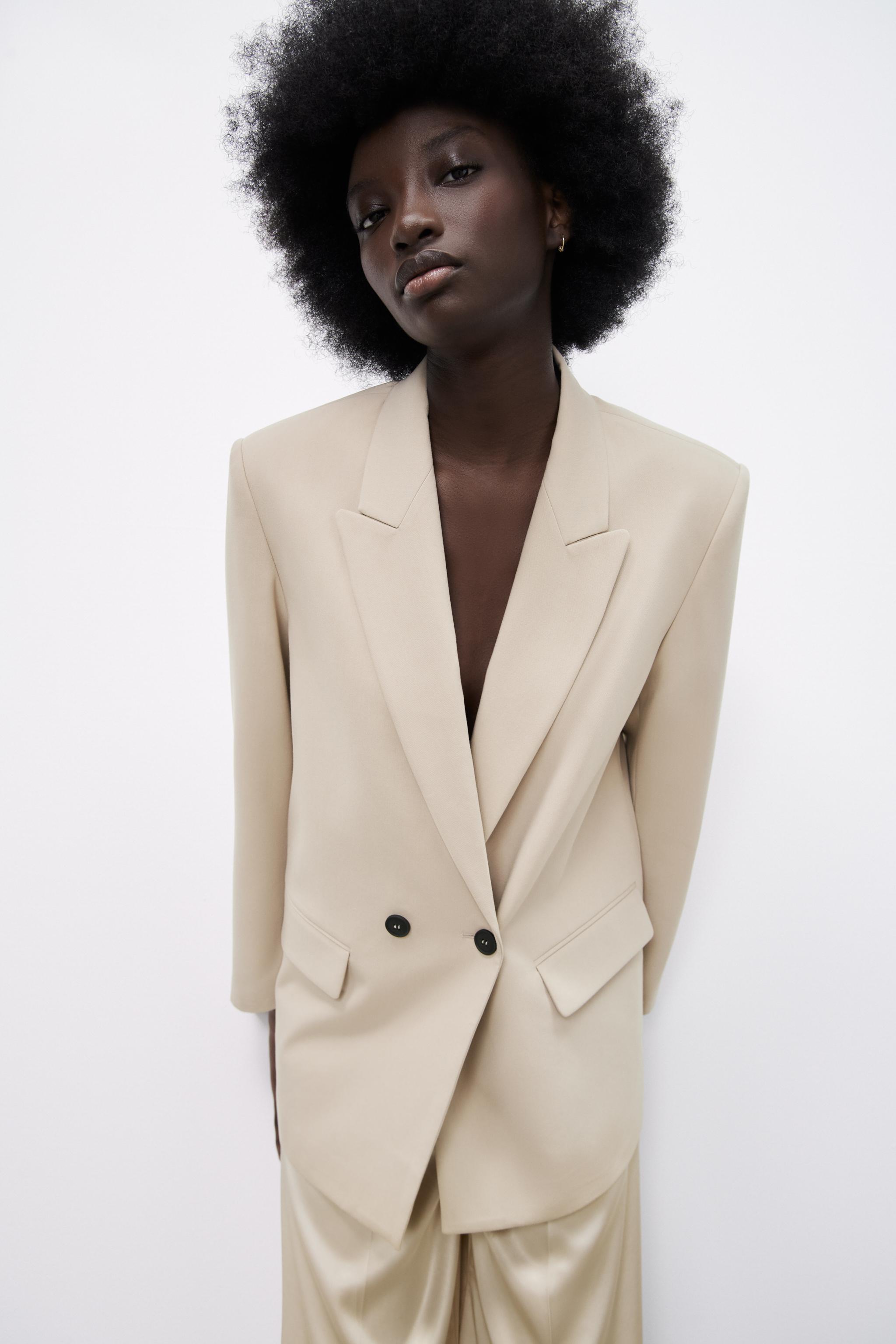 OVERSIZED DOUBLE BREASTED JACKET - Sand | ZARA United States