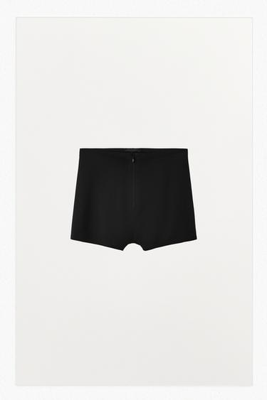 SHORT EN MÉLANGE DE POLYAMIDE AVEC ZIP - Noir de Zara