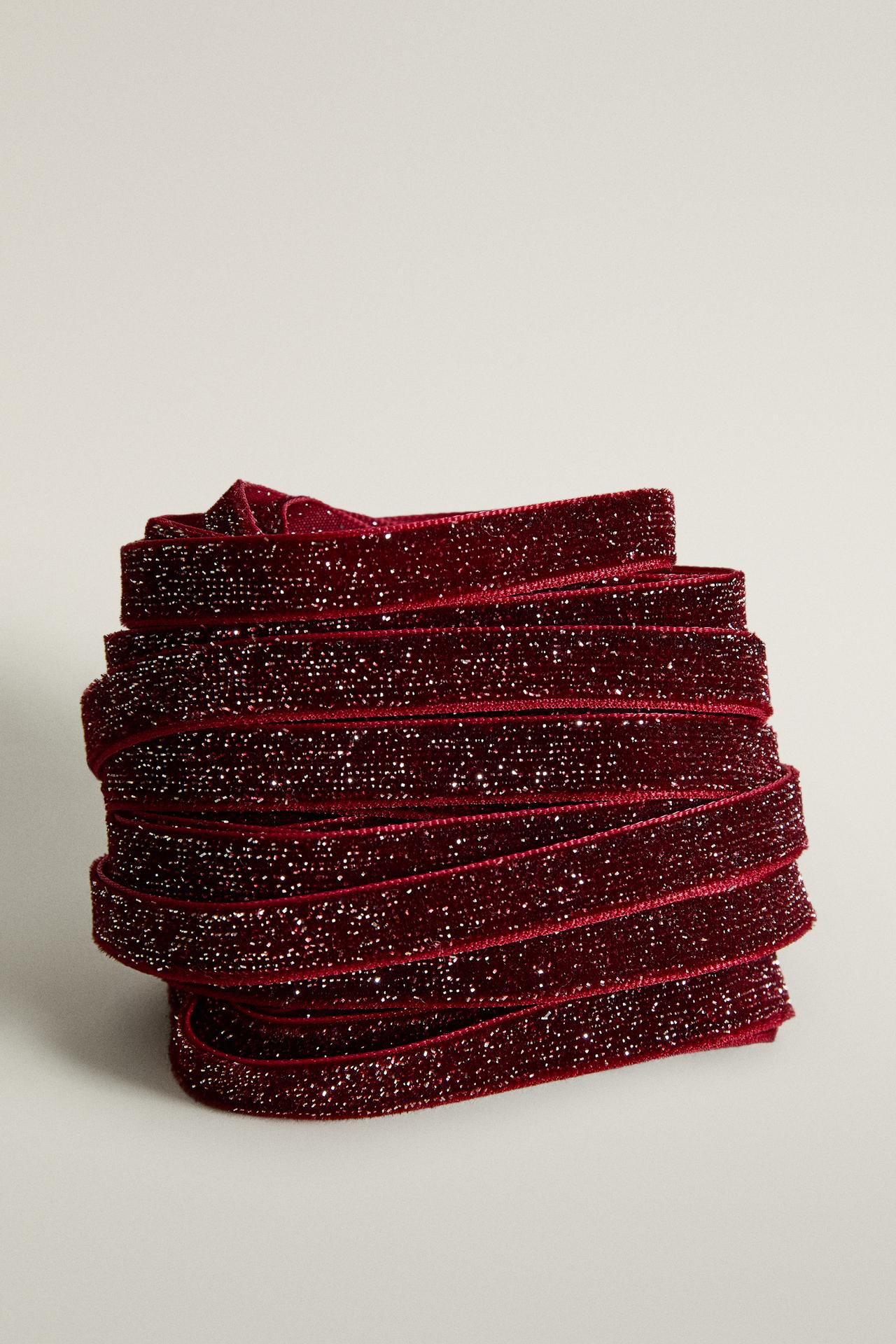 SHINY CHRISTMAS RIBBON — Red
