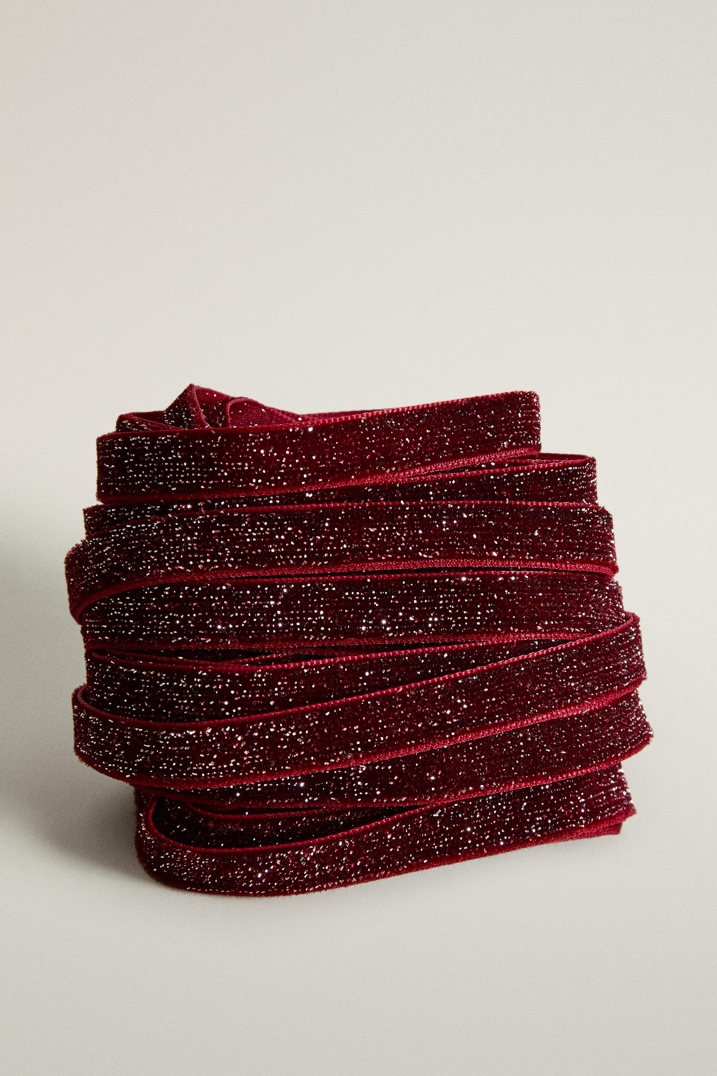 Zara Shiny Christmas Ribbon, цвет: Красный — фото 1
