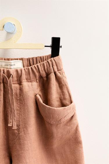 ZARA TIMELESS - PLAIN 100% LINEN BERMUDA SHORTS - Clay by Zara - Image 2