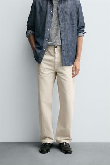 PANTALON CHINO STRAIGHT FIT - Écru de Zara