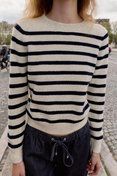 JERSEY PUNTO RAYAS - Arena / Azul de Zara