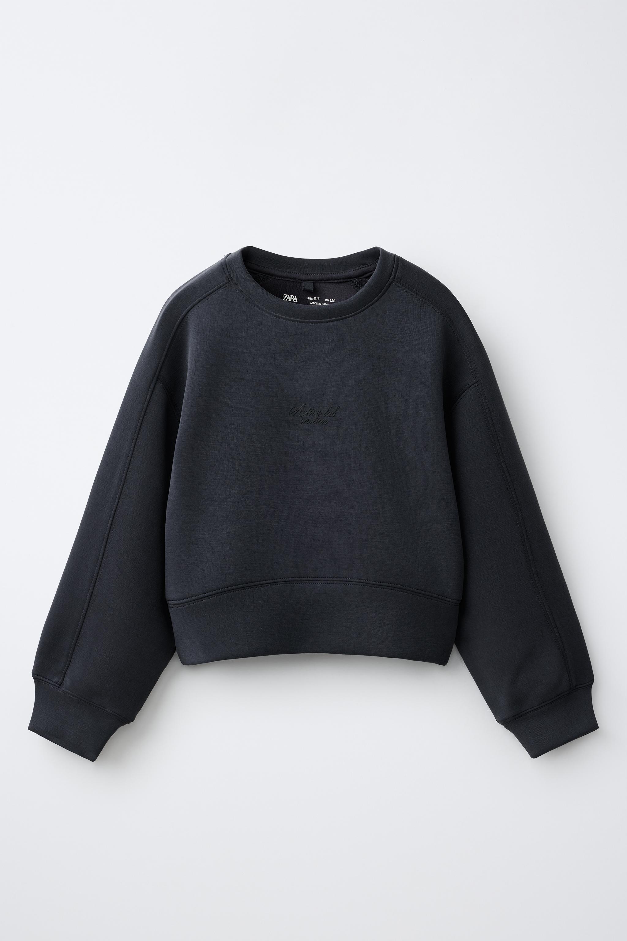 SPORTY EMBOSSED TEXT SWEATSHIRT