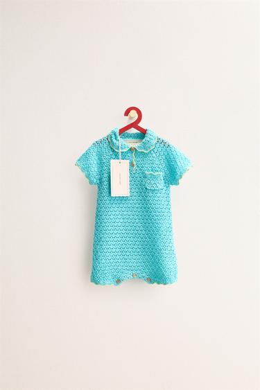 ZARA TIMELESS - KRATEK PLETEN KOMBINEZON - Nežno turkizna od Zare