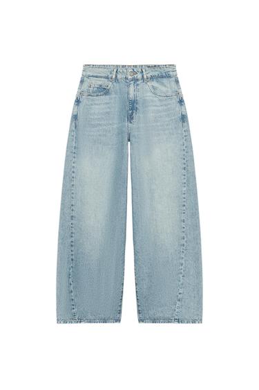 ZW COLLECTION LOOSE BARREL MID-WAIST JEANS