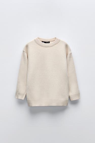 Zara BASIC KNIT SWEATER - Oyster-white