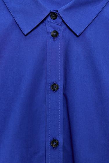 POPLIN SHIRT WITH SIDE DARTS - Bluish by Zara - Image 5