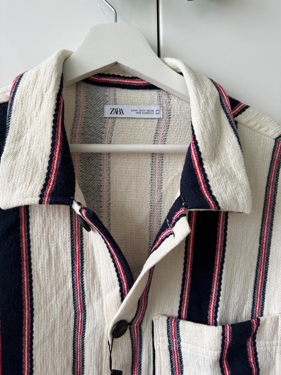 STRIPED TEXTURED OVERSHIRT - Image 3