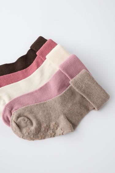 5-PACK OF NON-SLIP SOCKS — Pink 2