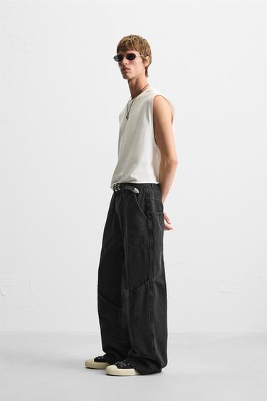 JEAN CARGO RELAXED FIT - Charbon de Zara - Image 3