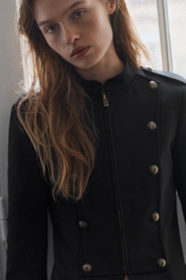 Zara BUTTONED FITTED BLAZER - Black
