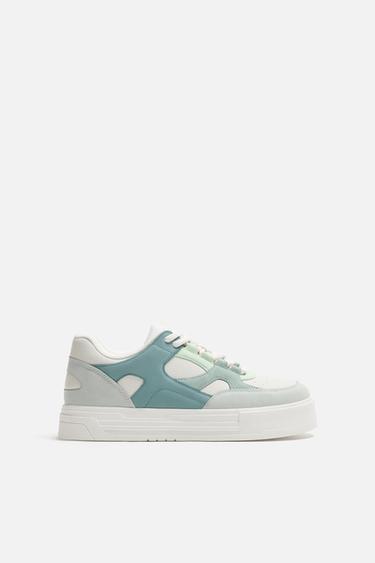 MONOCHROME CHUNKY TRAINERS - Green by Zara