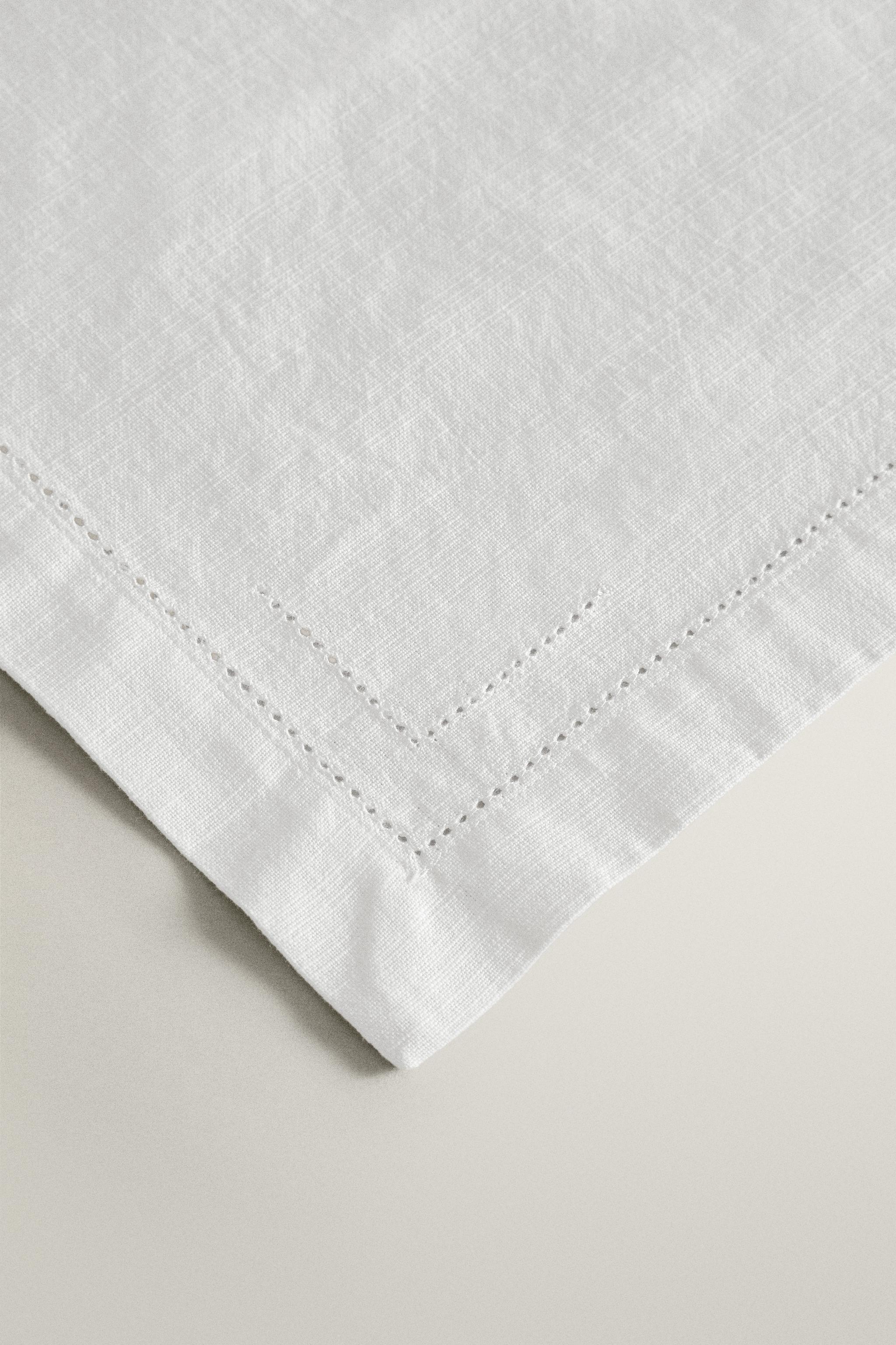 LOT DE 2 SERVIETTES TABLE EN COTON JOUR ÉCHELLE