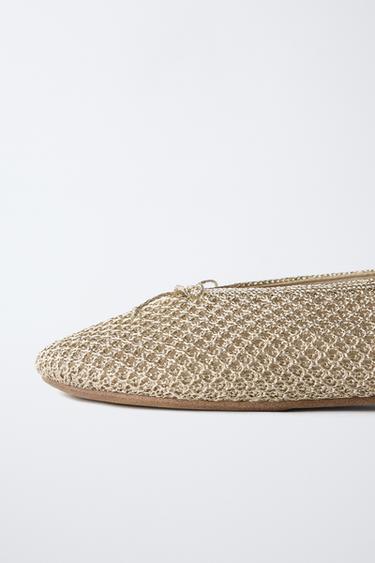 BALLERINES CROCHET MÉTALLISÉES - Or de Zara - Image 5