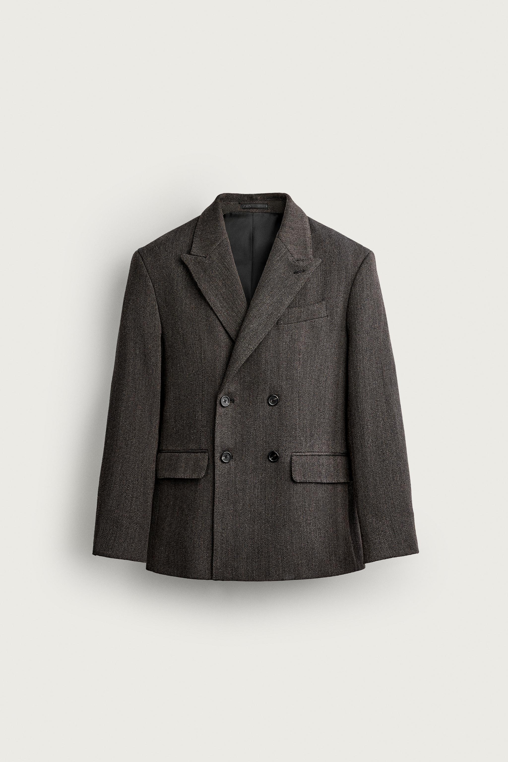Wool-Blend Double-Breasted Blazer