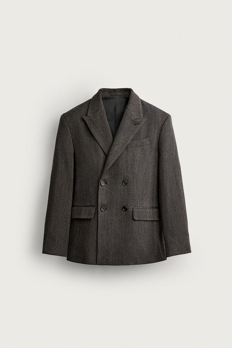 WOOL BLEND DOUBLE-BREASTED BLAZER