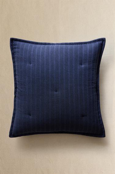 HOUSSE DE COUSSIN D'ÉDREDON ENFANT JACQUARD RAYURES - Bleu marine de Zara