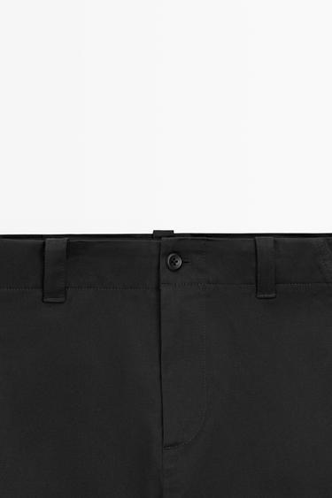 Cotton blend pants with waist detail — Black 2