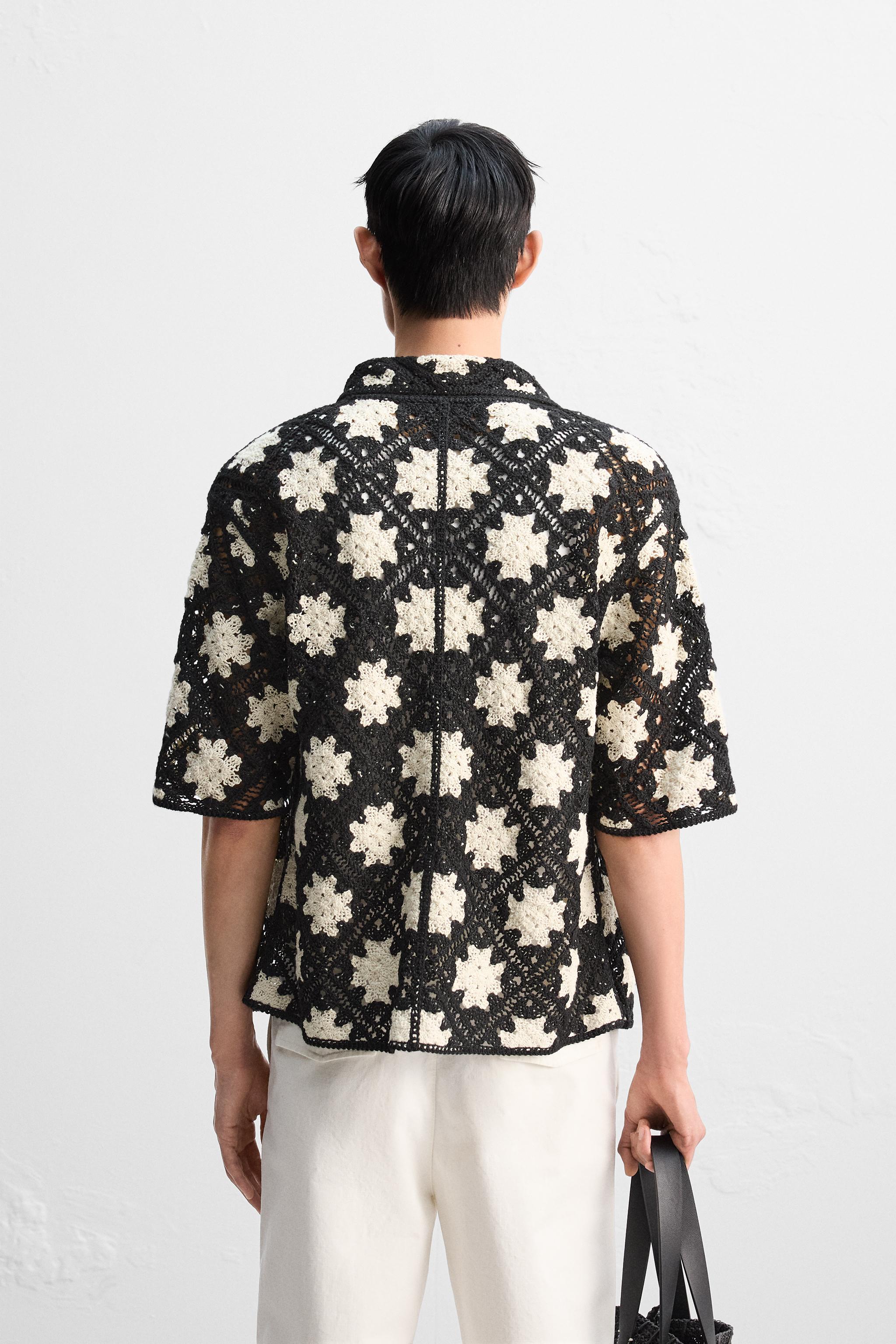 ZARA クロシェ　シャツ クロシェ パッチ シャツ - ネイビーブルー | ZARA Japan / 日本